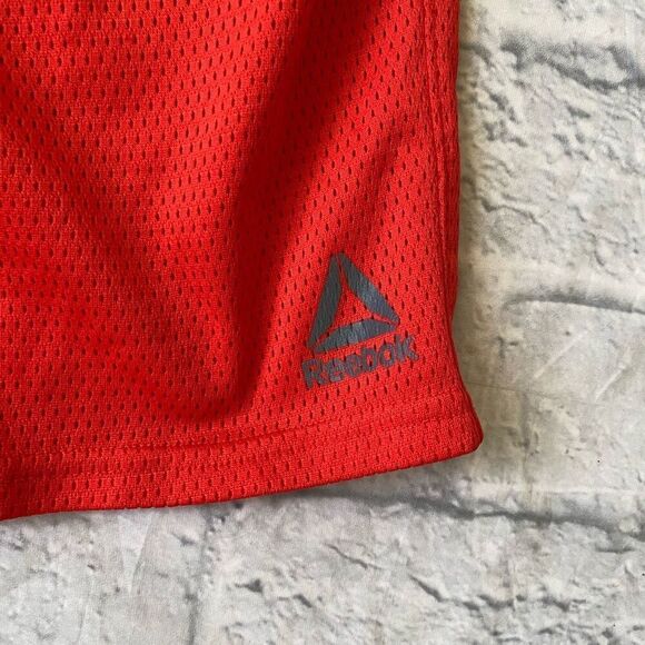 Reebok men M pull on athletic shorts w/elastic drawstring waist orange - Picture 2 of 8